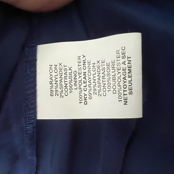 Trina Turk Blue Yvette Sleeveless Silk Trim Dress Size 6 $258 - Picture 6 of 8